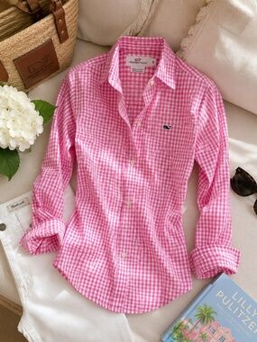 Vineyard Vines Pink Gingham Button Down Shirt | Size 0 | Classic Preppy Cotton B
